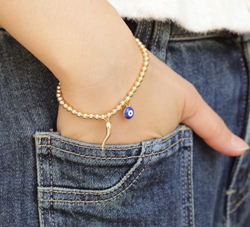 RZKING Gold Bracelets for Women, Evil Eye Butterfly Dragonfly Elephant Charm Bracelets for Women, Friendship Bracelets, Birthday, Retirement, Inspirational Gifts for Women4