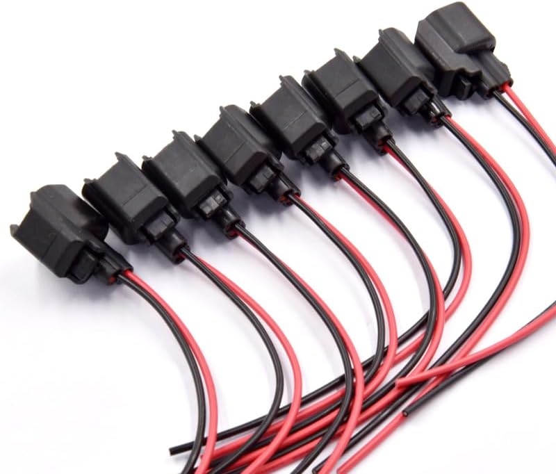 Fuel Injector Connector 8 PCS S824 Pigtail Connectors Wire Replace 15306318 Compatible with GM Ford Dodge LS2 LS3 5013995AA