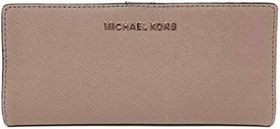 Michael Kors Jet Set Travel Flat Slim Bifold Saffiano Leather Wallet (Dark Khaki)
