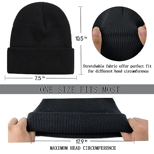 Image of ZOORON 1&2 Pack Beanie for Men Women Slouchy Beanie Hats Winter Knit Caps Soft Ski Hat Unisex