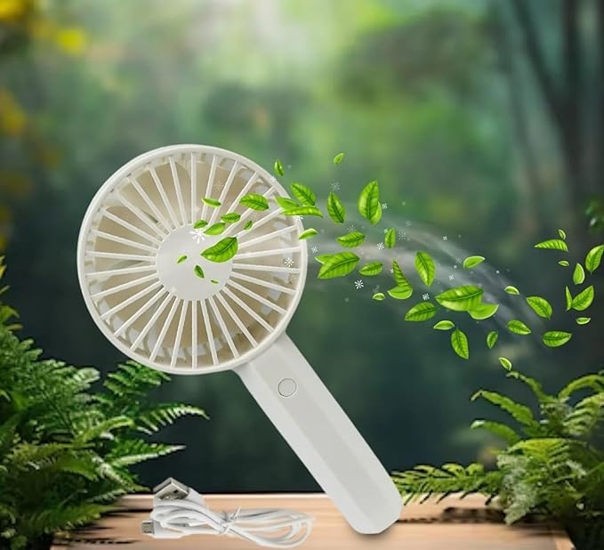 The Flying Tree Mini Desk Fan | 3 Speed Mini Handheld Fan | USB Portable Rechargeable Fans | Small Personal Handheld Fan (White) (B0D35SK487) Amazon Price History, Amazon Price Tracker