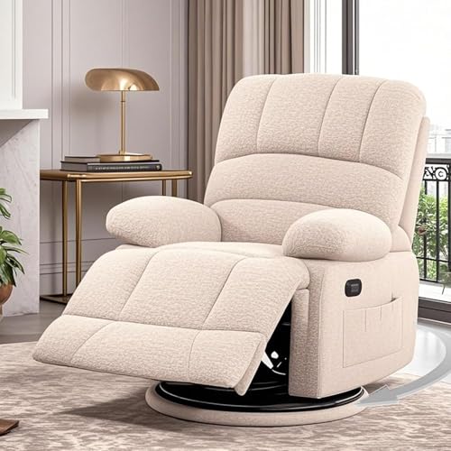 Sillón reclinable blanco piel oversized