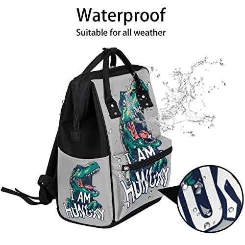 cfpolar Mochila para fraldas Hungry Dinossauro Mochila de fraldas multifuncional de grande capacidad