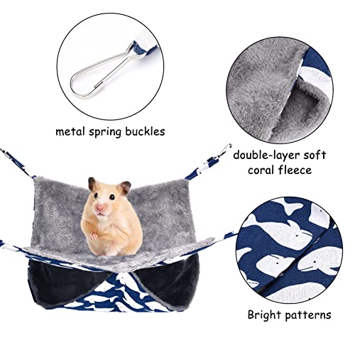 Xinrui 2 Pack Ferret Rat Hammock, Guinea Pig Cage Accessories, 13.7X13.7 Inches,Pet Cage Hanging Bunkbed Hammock For Small Animals, Guinea Pig, Ferret, Kitten, Squirrel, Chinchilla, Rat(Blue, Yellow) #TOP5