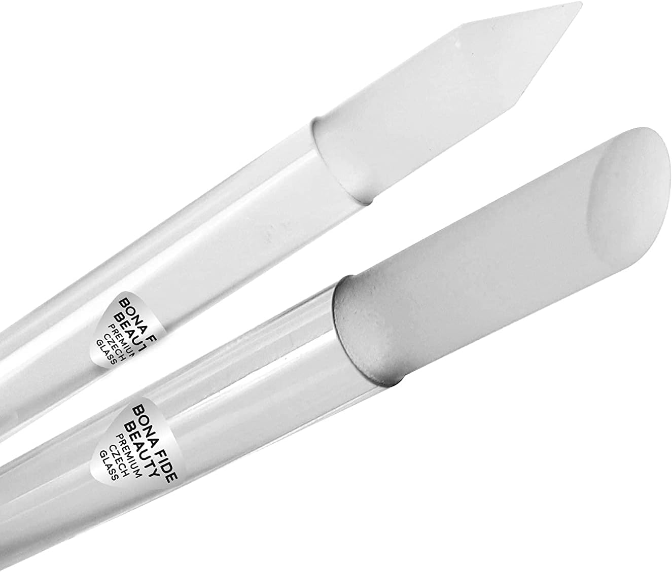 BONA FIDE BEAUTY Glass Cuticle Pusher - Dual Ended Manicure Stick - Premium Czech Tools