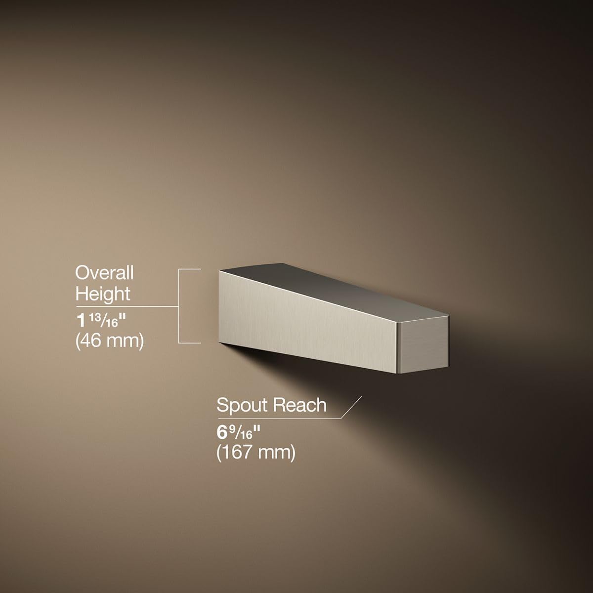 Kohler 20004-BN Honesty Wall-Mount Bath Spout, Vibrant Brushed Nickel