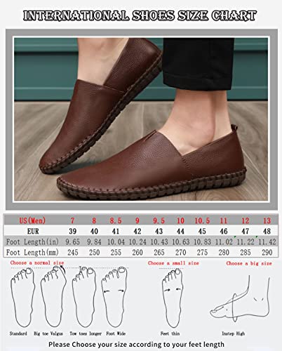 Image of Men's Genuine Leather Loafer Shoes Slip On Soft Walking Driving Shoes