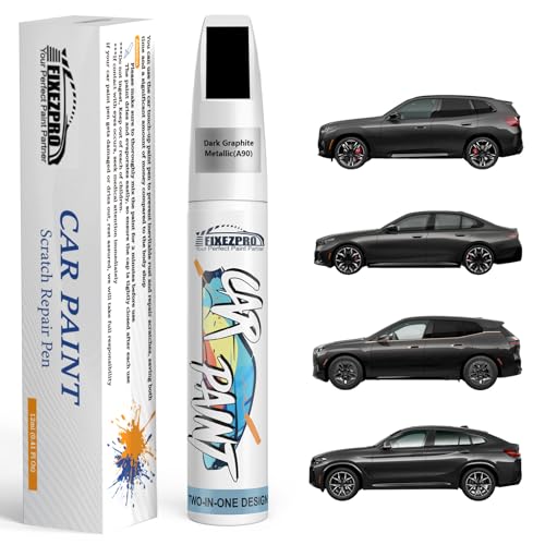 Image of A90 Dark Graphite Metallic Touch Up Paint for BMW, Color Exact Match Car Paint Scratch Repair Remover Pen Kit Quick & Easy Fix Vehicle Chips and Automotive Nicks Scuff