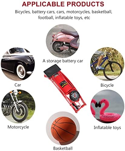 BOLTHO Foot Pump, Portable Floor Bike Pump with Accurate Pressure Gauge & Smart Valves, 100PSI Air Pump for Bicycles, Motorcycles, Cars, Balls and Other Inflatables