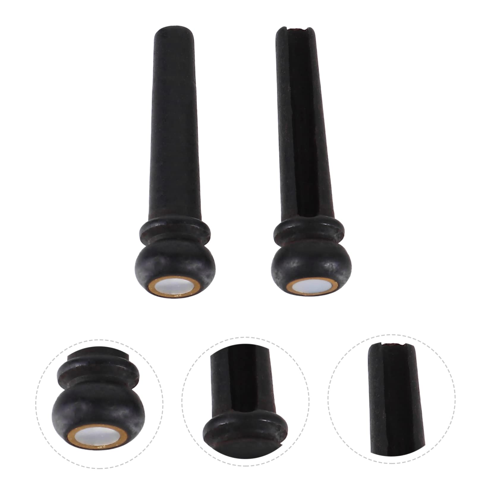 Yardwe Acoustic Guitar Bridge Pin Set Ebony String Cone Guitar Bridge Pins Replacement String