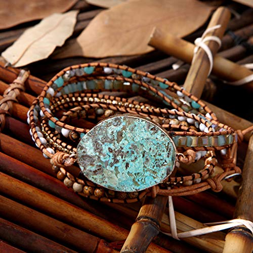 KESYOO Pulseiras de Metal com Várias Camadas de Punho Étnico Estilo Envoltório Pulseira Joia de Puls