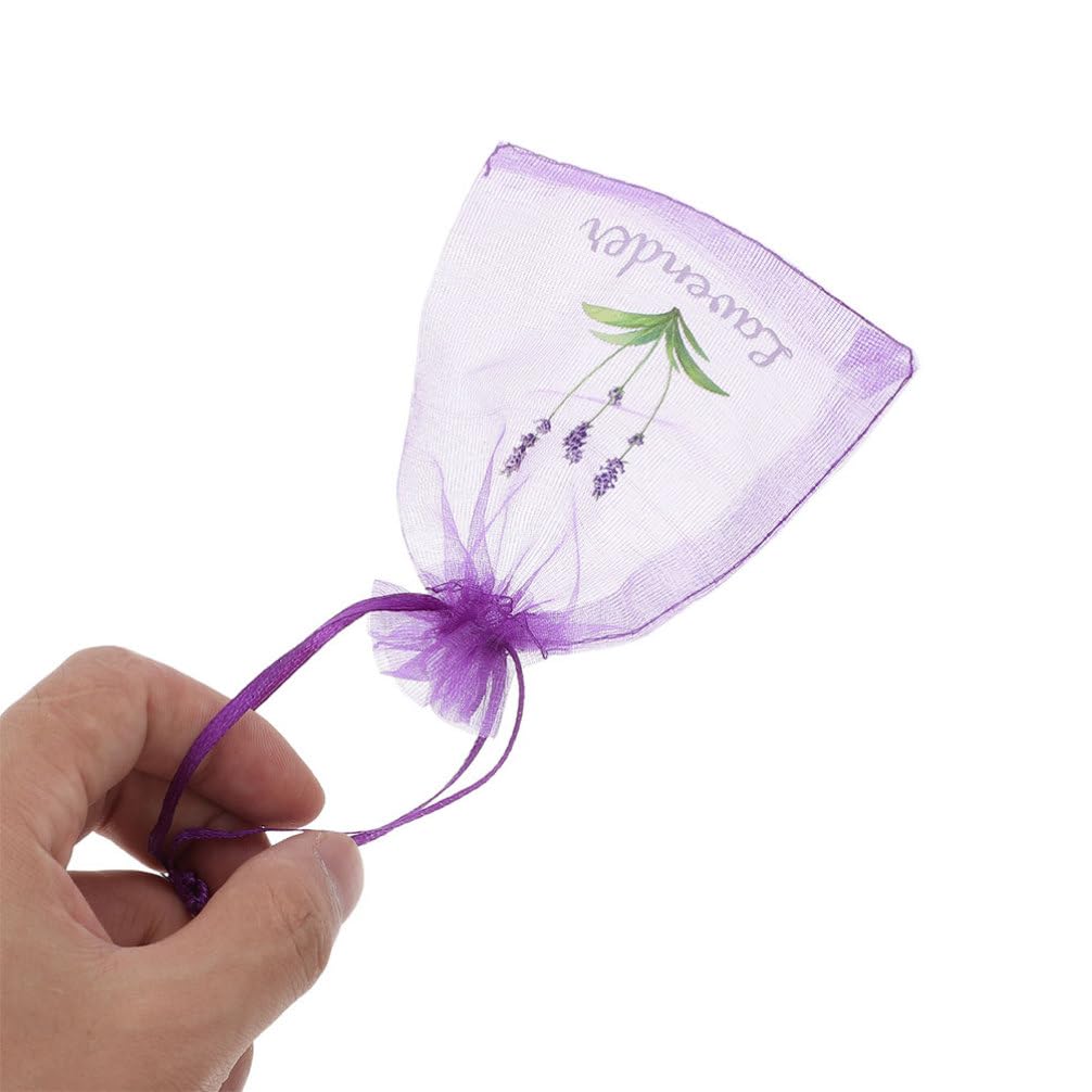 HOLIDYOYO Lavender Scented Sachet Bags 20 Pcs Mesh Drawstring Pouches Gauze Bags for Perfume Sachets Home Decor