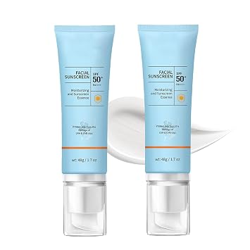 Clear Face Sunscreen SPF 50, 2 in 1 Hydrating SPF 50 Sunscreen - Free & Non-Sticky Travel Size Invisible Face Sunscreens, Broad Spectrum UVA/UVB Protection, Lightweight Hydrating for All Skin 2
