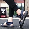 Men's Leather Sandals Casual Roman Sandals Couple Style Sandals Summer New Trend Sport Leisure Purpose Slippers Non-Slip Outdoor Beach Shoes Summer Sandals Comfort Trekking Sandals, blue, 8 UK #3