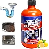 Pipeline Dredging Agent,Pipe Dredge Drain Cleaner,Sink Drains Hair Clog Remover Cleaner,Toilet Unclogger Heavy Duty,Bathroom Shower Pipeline Dredging Agent,Unclog Clogged Drain（500ml）