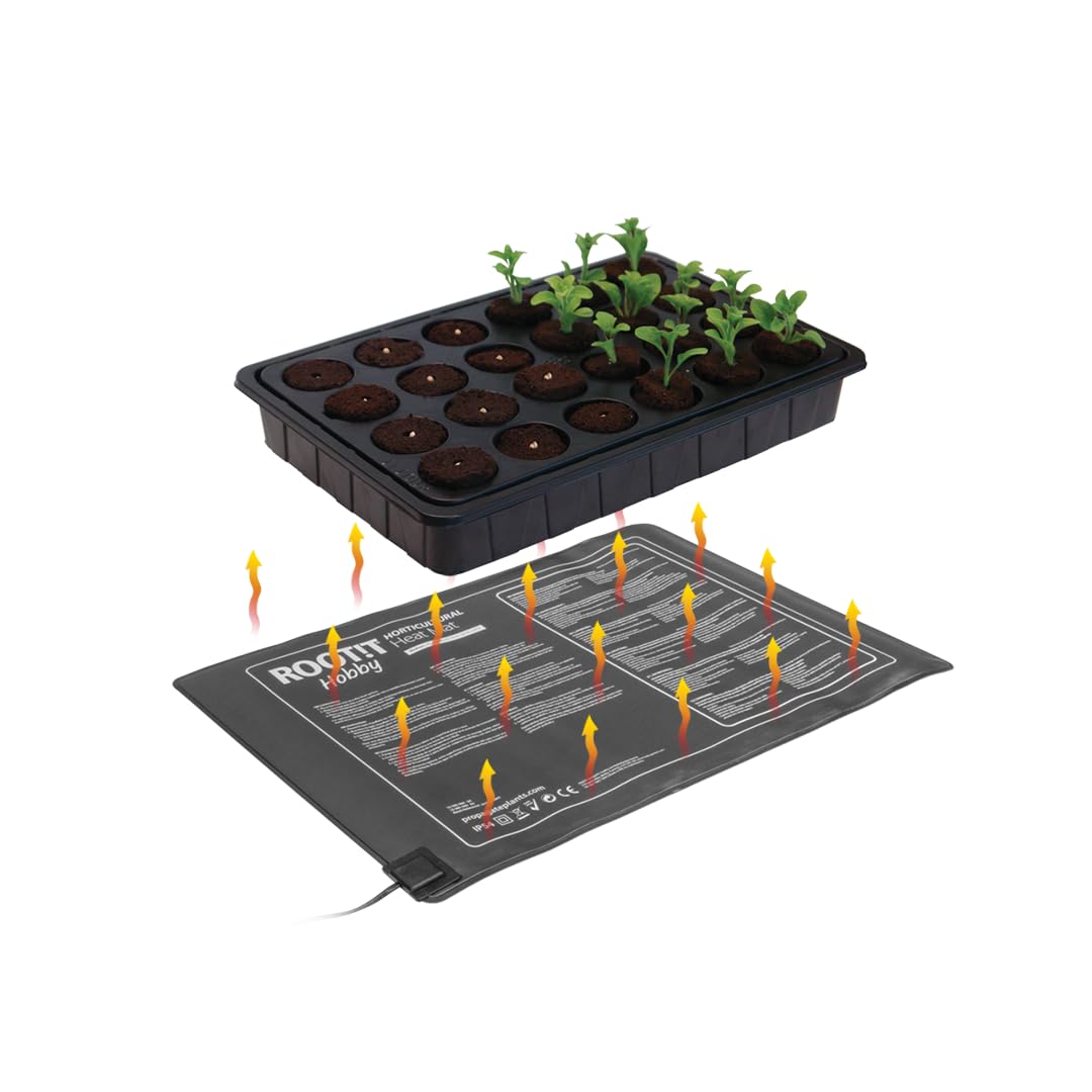 ROOT!T ROOTT Hobby - Tappetino Termico da 30 W, 600 mm x 400 mm, Nero, medio-30 W, Spina Britannica