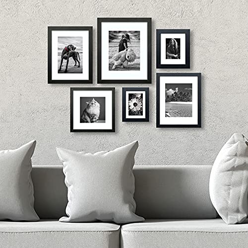 Vck 5X7 Picture Frame Set Of 2 - Black, Textured Exclusive Wooden Photo Frames With Hd Glass | Matted To 4X6 Or 5X7 Without Mat | Table Display Or Wall Hanging #TOP7