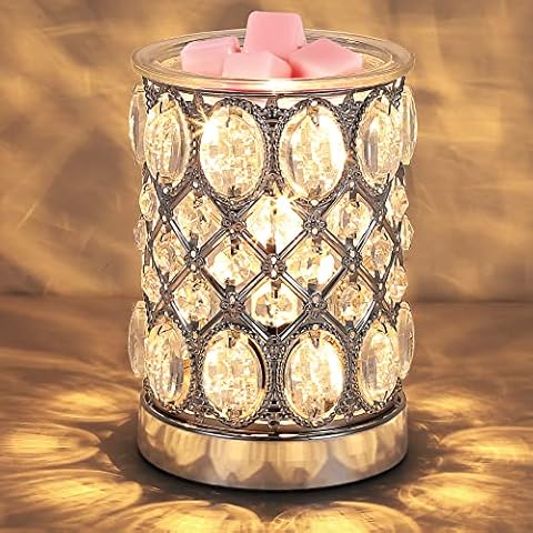 Tianqinuk Crystal Wax Melt Burner Electric Oil Burner Wax Melter Warmer Fragrance Candle Warmer for Home Office Bedroom Living Room Cover