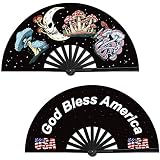 Riccioofy Large Rave Folding Clack Handheld Fan for Men/Women Hand Fan for Dance Music Festival Part