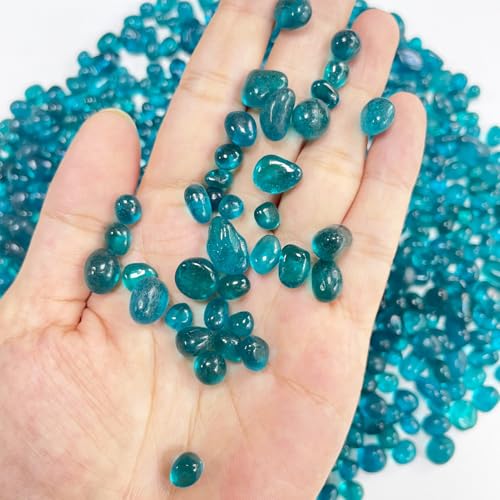 Image of Glass Stones, 0.85LB /385g Pine Green Glass Rocks for Vase, Aquarium Pebbles for Fish Tank, Sea Glass Rocks for Vase Filler Craft