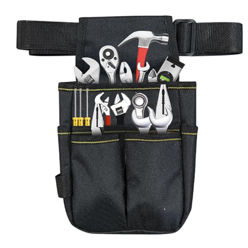 Bolsa para herramientas de electricista con cinturón ajustable, bolsa organizadora de construcción, bolsa de herramientas de cintura para electricista, tela Oxford 600D, organizador de múltiples