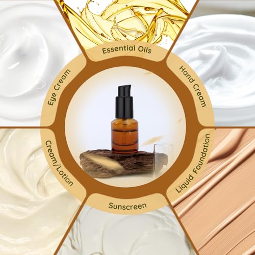 Image of Segbeauty 0.5oz Glass Refillable Travel Bottles, 3pcs Lotion Pump Bottle Dispenser, 15ml Amber Mini Travel Containers for Creams, Lotion Dispenser with Pump, Small Sample Bottle Liquid Container