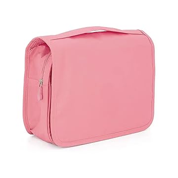 Necessaire Organizadora Masculina Feminina Grande Com Alça Com Alça Viagem Cabide Divisória Rosa Claro