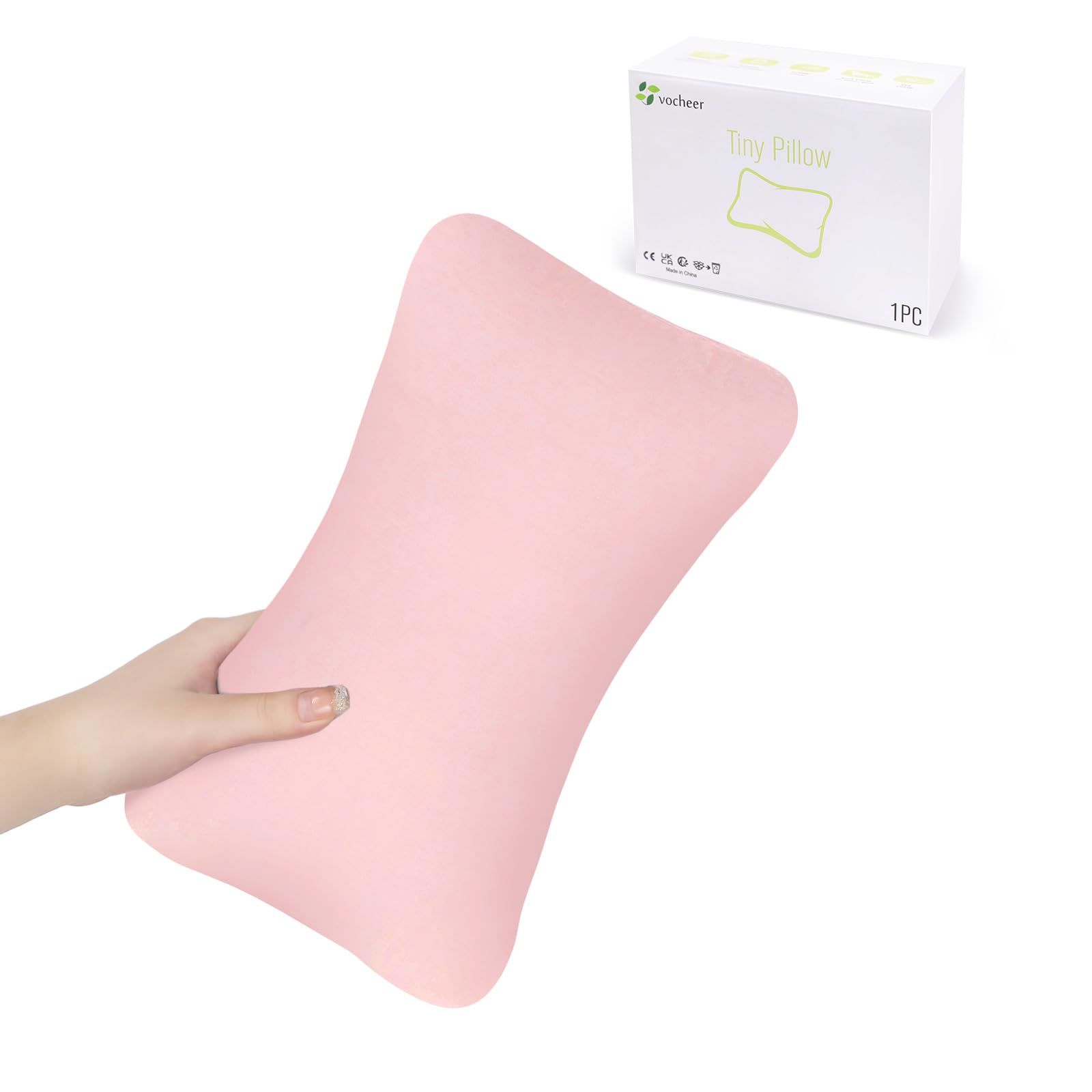 vocheer Small Pillows for Sleeping, 11"x7" Mini Pillow for Travel, Tiny Pillow for Neck, Lumbar, Knee, Wrist, Pets, Cotton Small Back Pillows for Travel, Bed, Office, Machine Washable, Dusty Rose-1pc