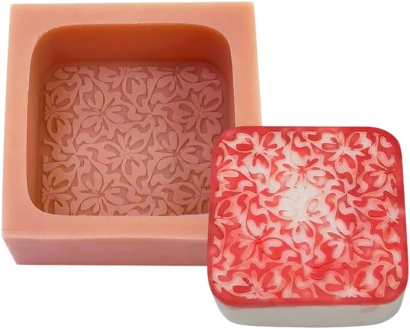 YellowCult™ 3D Soap Silicone Mould for Art & Craft, DIY, Resin Art, Handles, Soap, Chocolates, Candies, Ice Cubes, Candles Making Supplies [Square Paper Cut Soap Mould - 2]