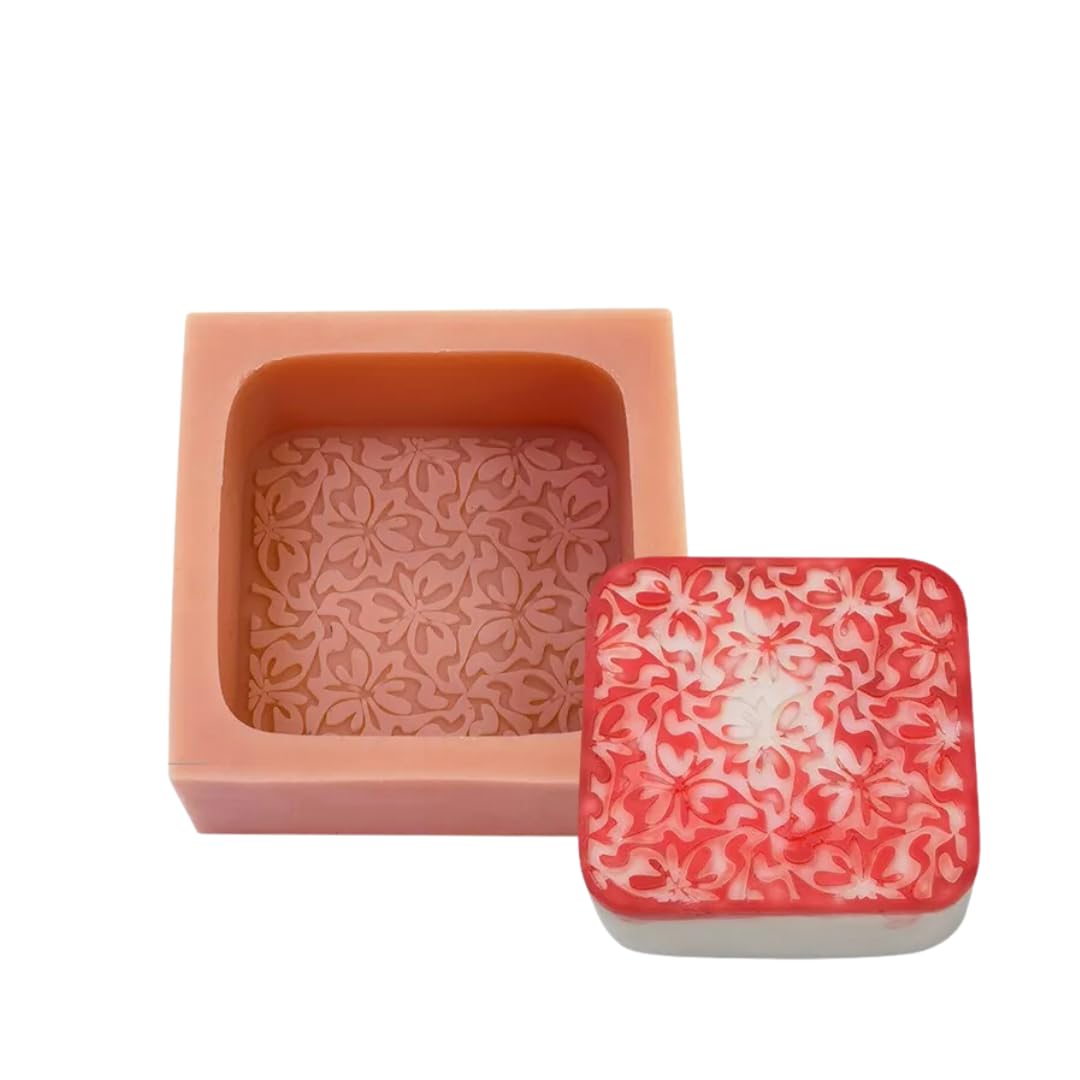 YellowCult™ 3D Soap Silicone Mould for Art & Craft, DIY, Resin Art, Handles, Soap, Chocolates, Candies, Ice Cubes, Candles Making Supplies [Square Paper Cut Soap Mould - 2]