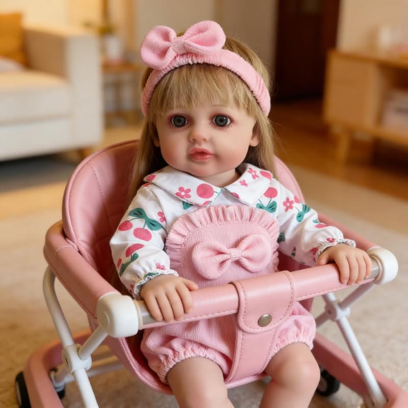 22 Inch Realistic Reborn Newborn Baby Girl Doll - Perfect for Photography & Collecting (only Doll, no Feeding Accessories)