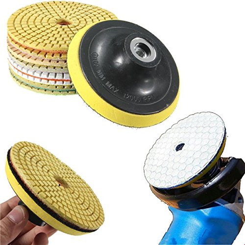 RanDal 9Pcs 4 Pulgadas 50-3000 Grano Diamante Pulido Almohadillas De Ajuste Con La Herramienta De Pulido De Disco Autoadhesivo