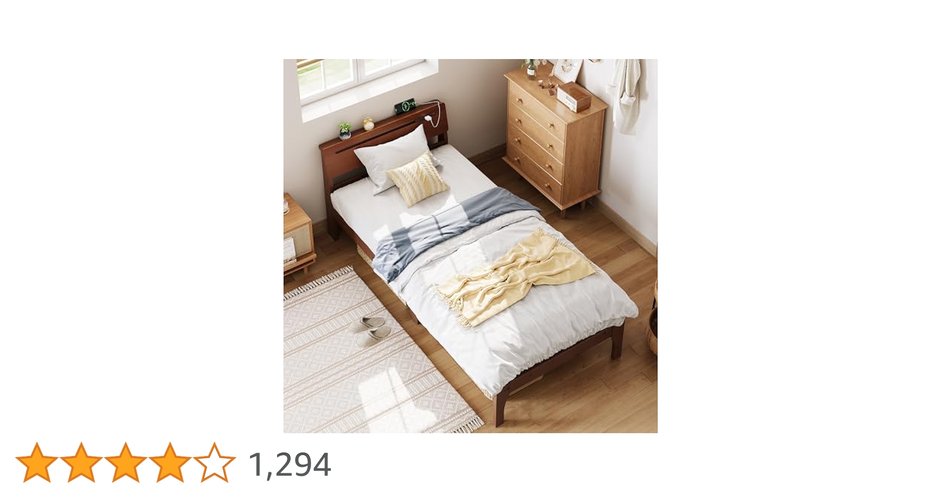 WLIVE ベッドフレーム 宮付き・コンセント付き すのこ シングルベッド 81XwgRhwSNL._UF350,350_QL80_.jpg
