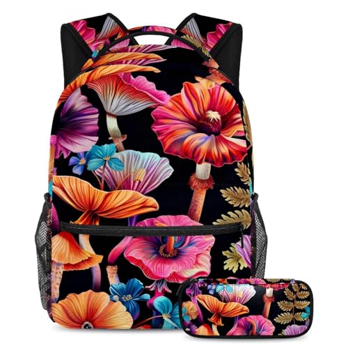 Sac à dos grande capacité anti-désordre avec trousse champignons