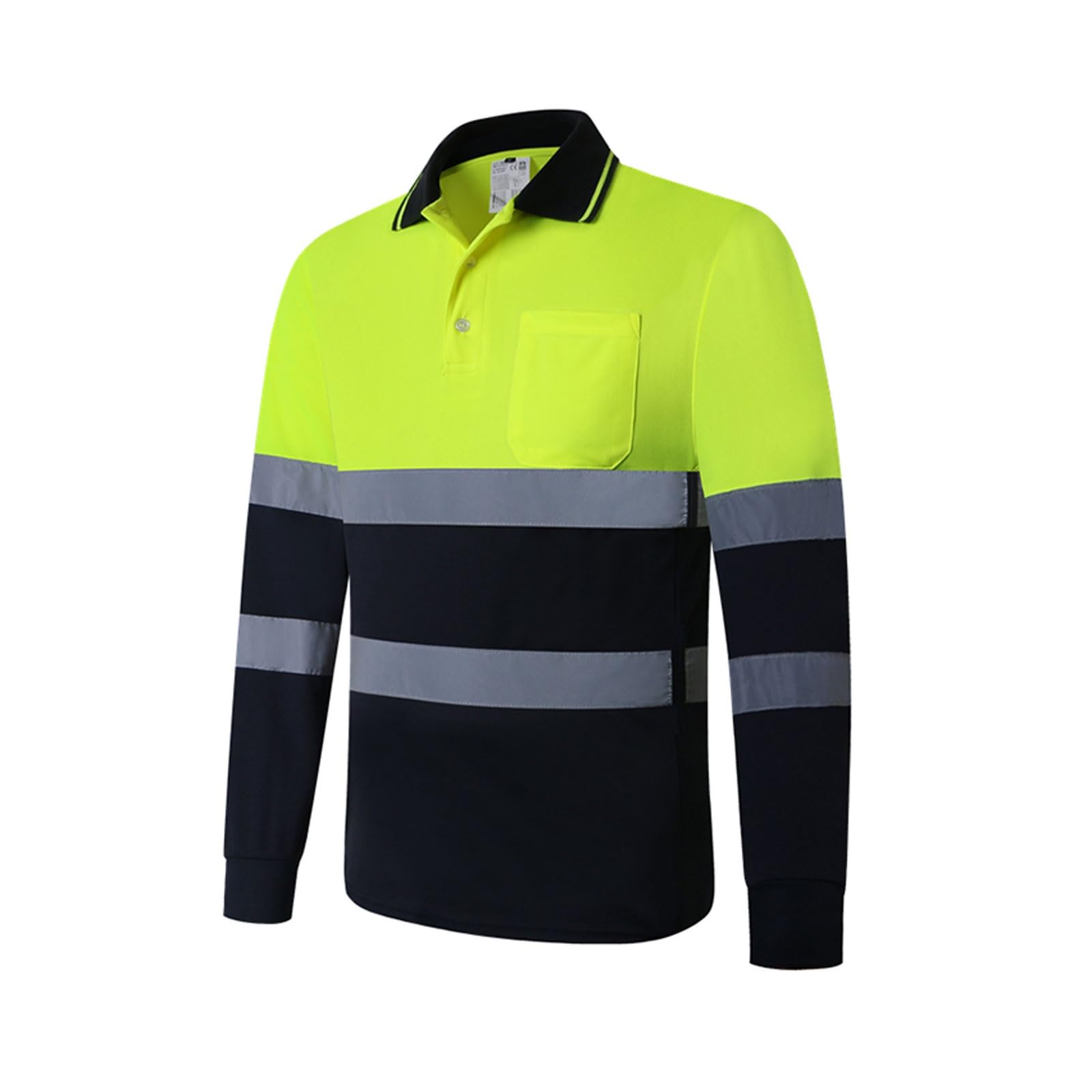 Polo reflectante de manga larga, camisa de trabajo de seguridad de alta visibilidad for construcción, for hombres y mujeres, parte superior reflectante duradera. chaleco reflectante