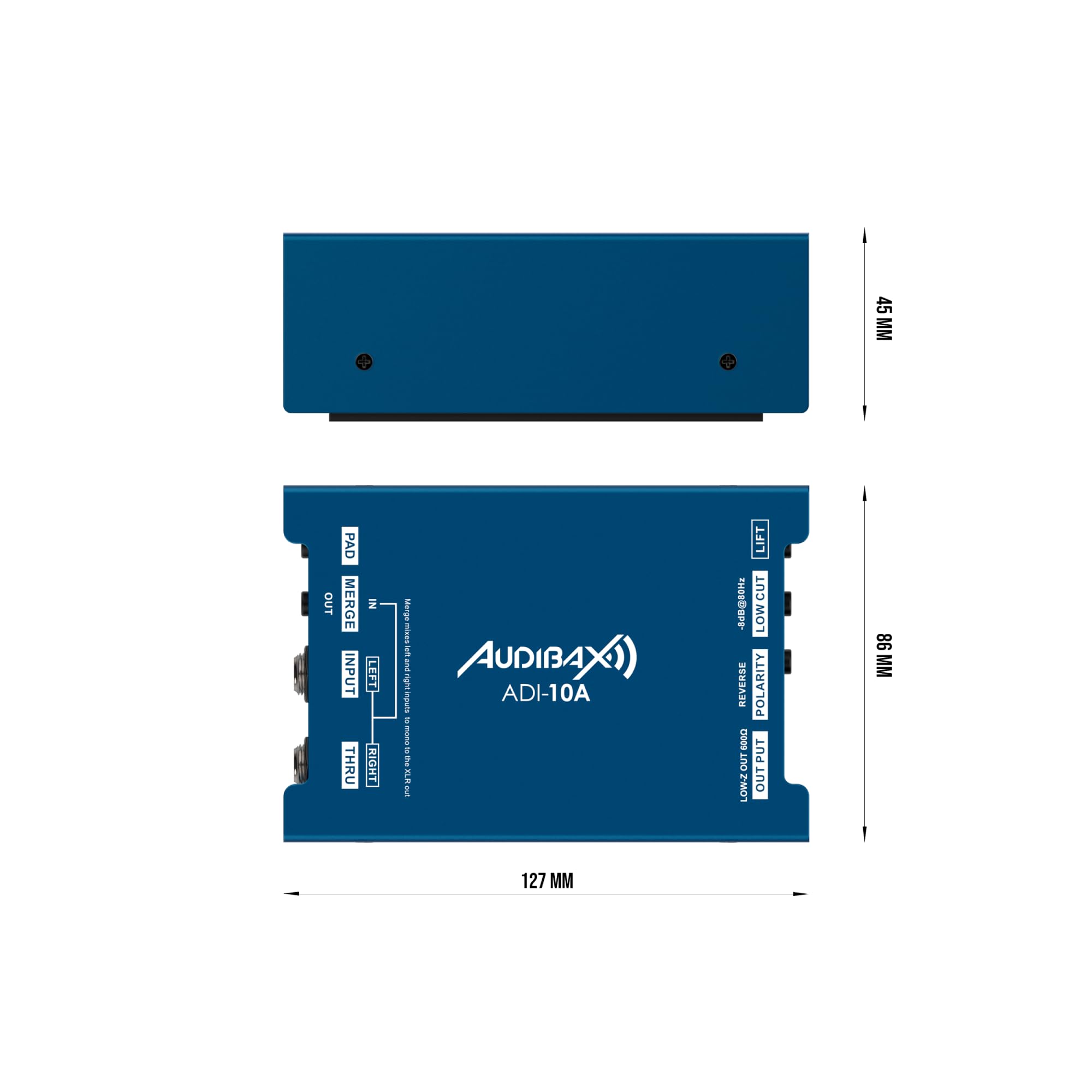 Audibax ADI-10A Caja DI Activa 48V con Alimentación Phantom