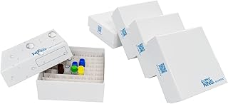 Lab Freezer Box with Plastic Coating, 2 Inch Height Cryobox, 81-Well Microtube Cryo Boxes for Lab Freezer, White, Pack of 5