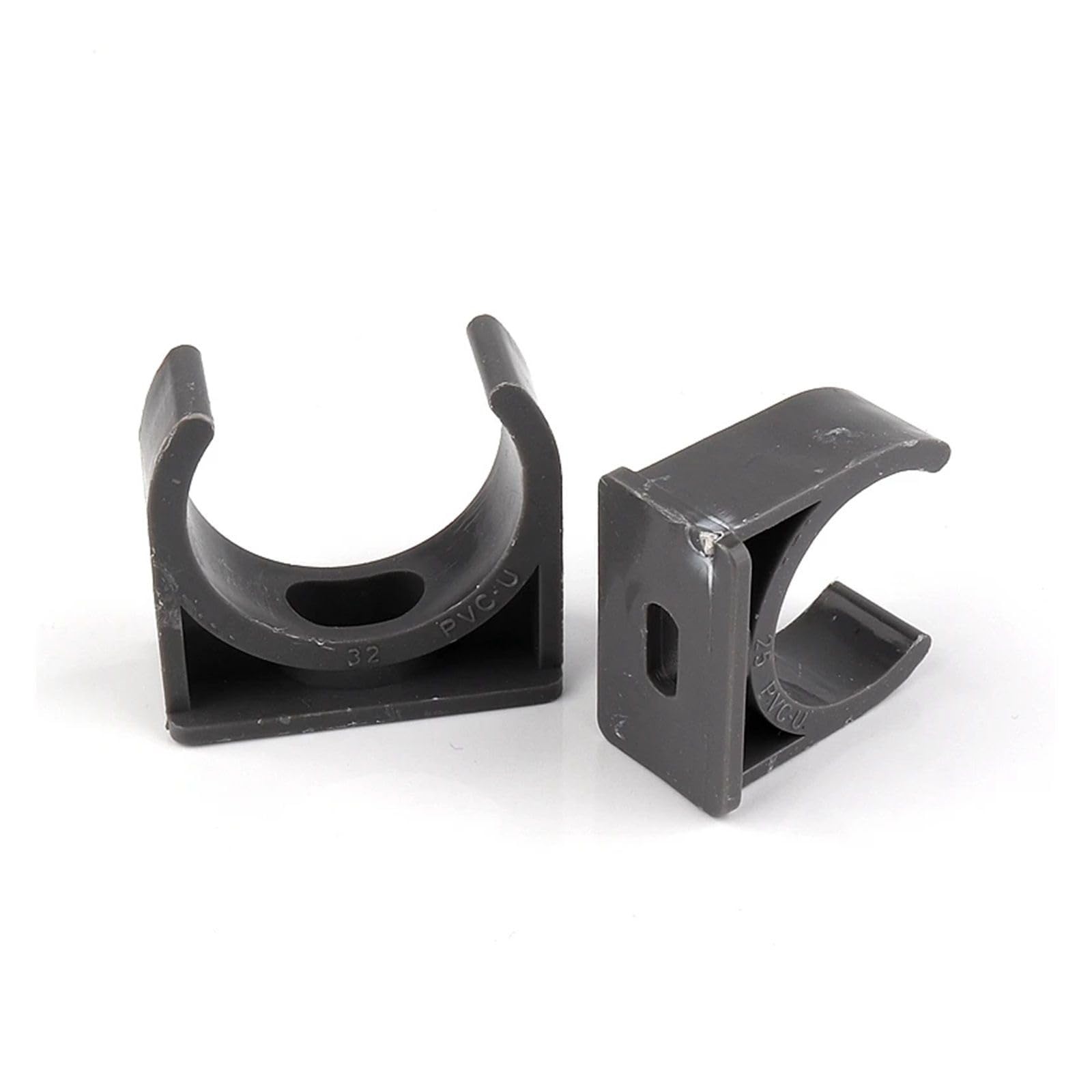 Plastikowe klipsy do węży 20~100 szt. ID 20~40mm PVC Szary zacisk rurowy Złączki do systemu nawadniającego Klips Zacisk w kształcie litery U Plastikowa podstawa rury(Inner Dia 25mm,50pcs)