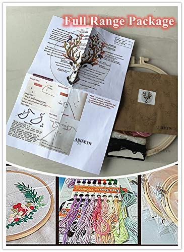 Image of Abillyn Embroidery Starter Kit Garland May Your Business Flourish Stamped with Printed Pattern Cross Stitch Embroidery Kits (Flower 4)