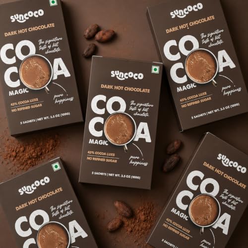 Image of Suncoco's Classy Cinnamon Dark Hot Chocolate, 45% Luxe Cocoa, No Refined Sugar, Limited Export Edition | 100 grams