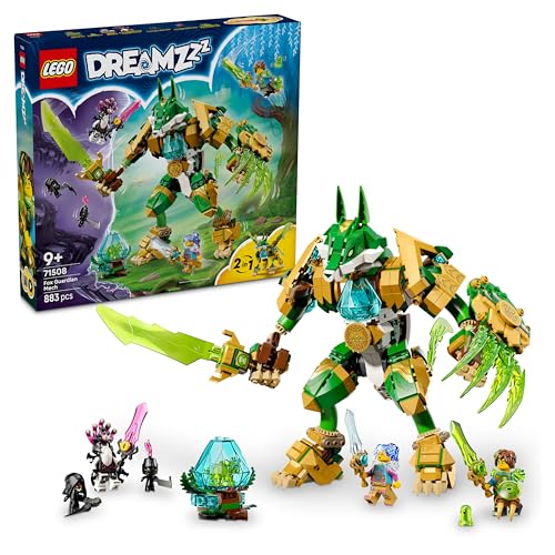 LEGO DREAMZzz 2in1 Mech Volpe Guardiana - Action Figure Giocattolo Trasformabile in Volpe Guerriera - con 3 Minifigure e Creatura del Tesoro Verde da Collezione - Regalo per Bambini da 9 Anni - 71508