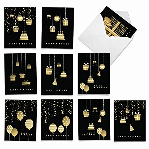 Cartes d'anniversaire assortis Am6723bdg-b1 avec enveloppes pour invitations