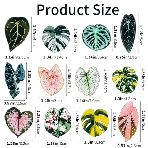 Set de 12 imanes decorativos para refrigerador en forma de hoja miniatura 3