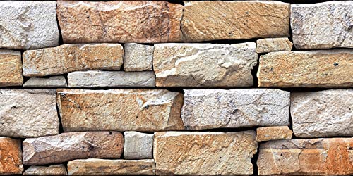 Image of DWELLSINDIA 3D Bricks Self Adhesive Wallpaper, Waterproof, Scratch Resistant, Laminated (41cm x 244cm, Multicolour)