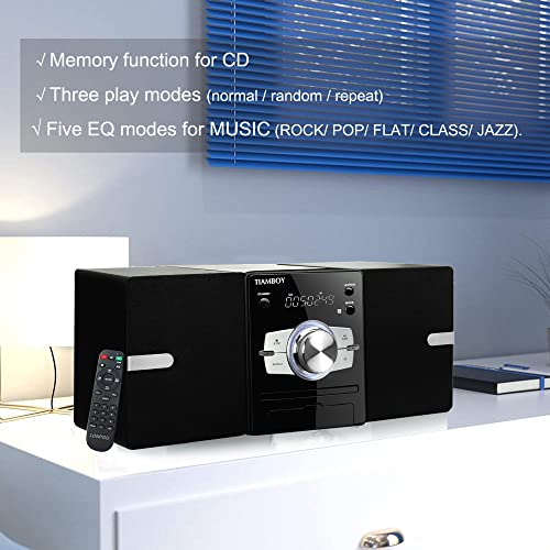 Chaîne HiFi Système Stéréo Bluetooth – avec Lecteur CD, Radio FM, Entrée USB, Entrée AUX-in, Grand écran LED et Bouton… - Les Beatles, Paul McCartney, John Lennon, RIngo Starr, George Harrison Chaîne HiFi Système Stéréo Bluetooth - avec Lecteur CD, Radio FM, Entrée USB, Entrée AUX-in, Grand écran LED et Bouton… – Image 3