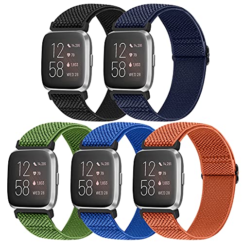 Bracelet nylon tressé Fitbit Versa ajustable anti-transpiration pour montres connectées