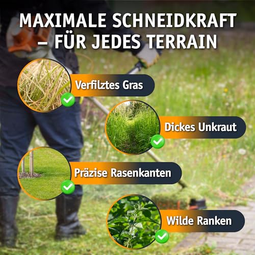 Gardazon Trimmerfaden mit Verstärkung - 2,4mm x 100m Vorsicht - extrem scharf - (Sternprofil) Freischneider Faden Universell - Mähfaden für Motorsense - Ersatzfaden für Rasentrimmer - Nylonfaden