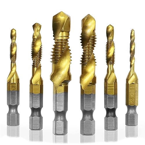 YUET 6 Pezzi Punte Trapano Maschi Countersink Tap