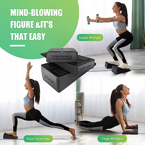 Slant Board for Calf Stretching, 5 Adjustable Angles Foot Stretcher for Physical Therapy, 480 lbs Weight Capacity Incline Board Wedge for Home Exercise, Squats and Calf Stretch(Black) - Thumbnail 7