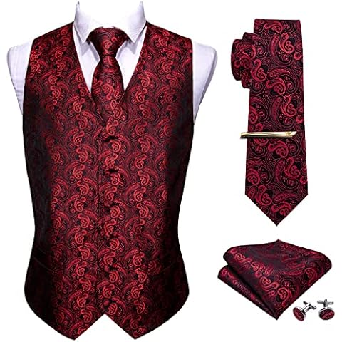 Barry.Wang Juego de 5 chalecos para hombre con complementos y diseño de cachemira Cover
